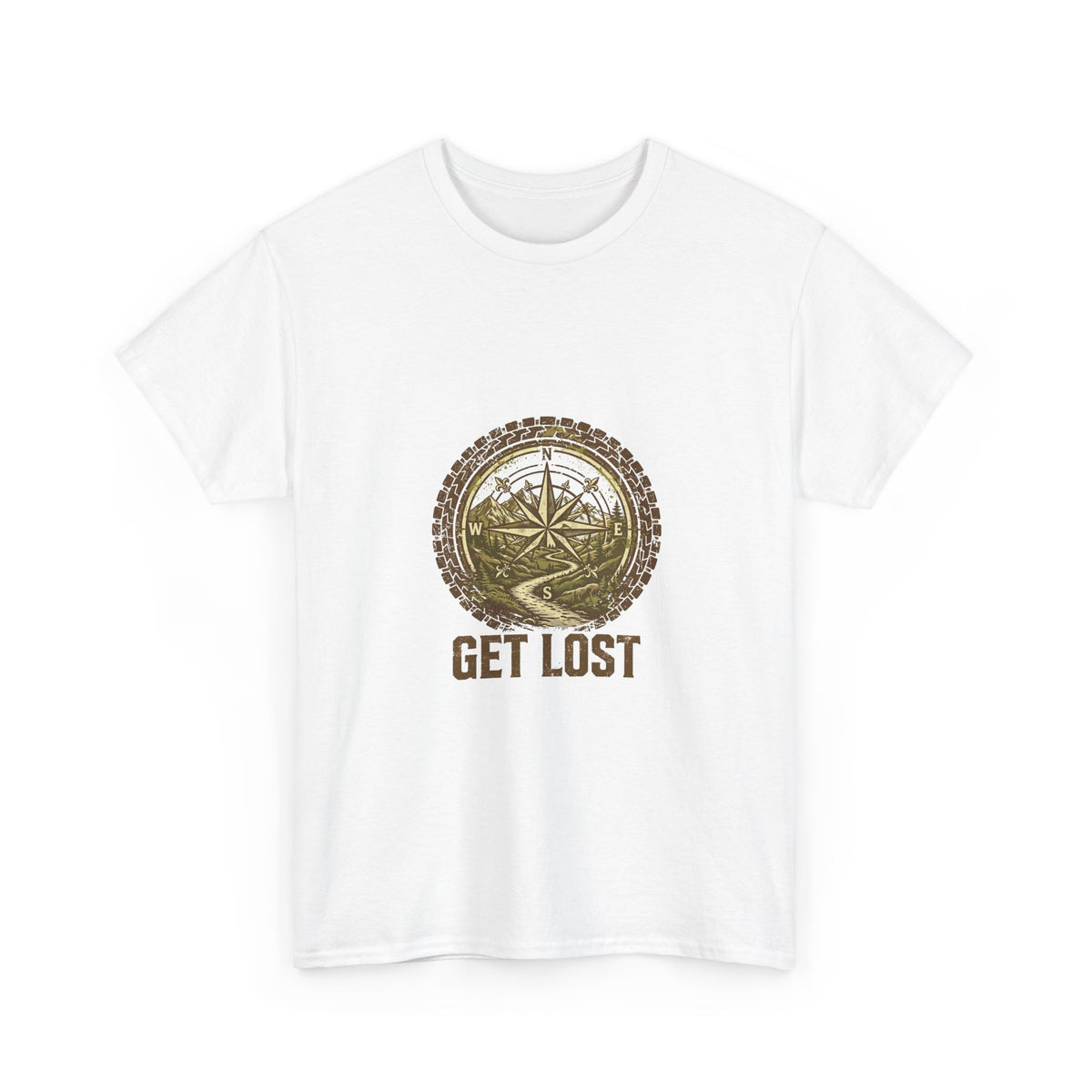 Get Lost Compass T-Shirt | Tire Tread Adventure Tee