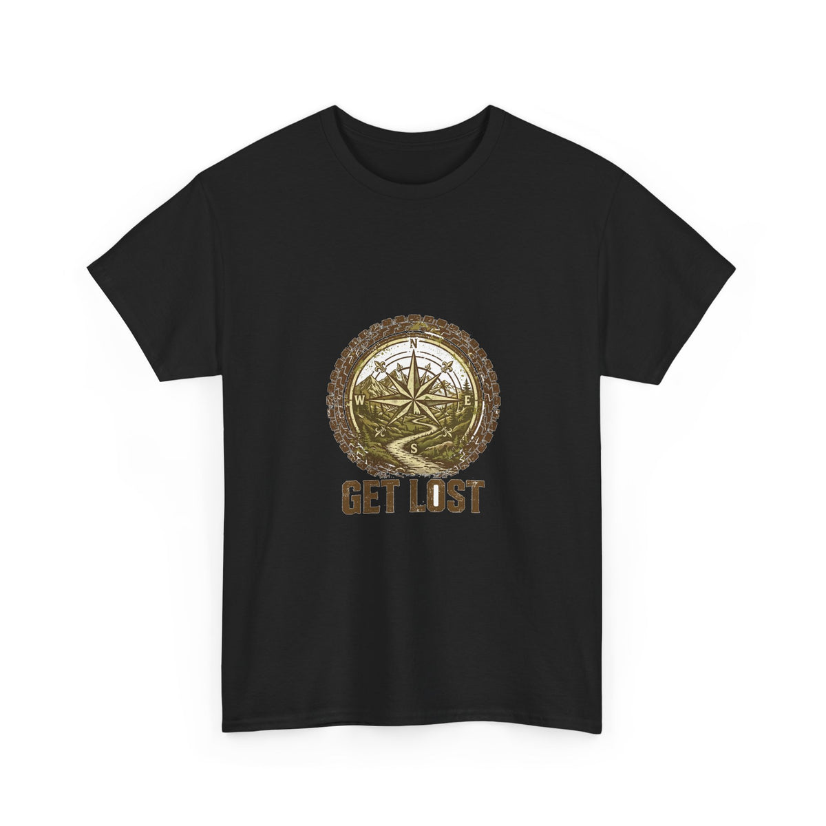 Get Lost Compass T-Shirt | Tire Tread Adventure Tee