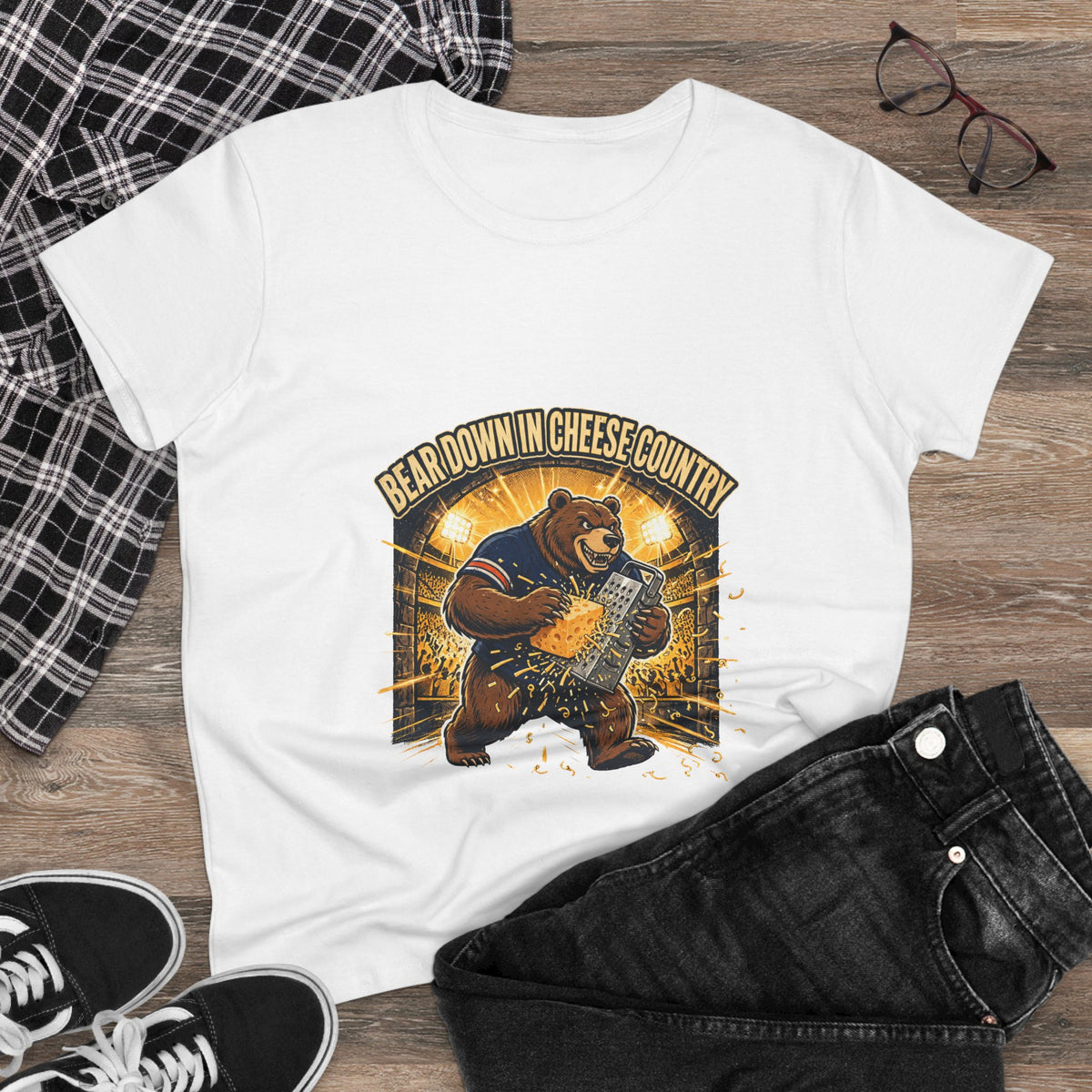 Bear Down in Cheese Country T-Shirt | Retro Football Game Day Tee
