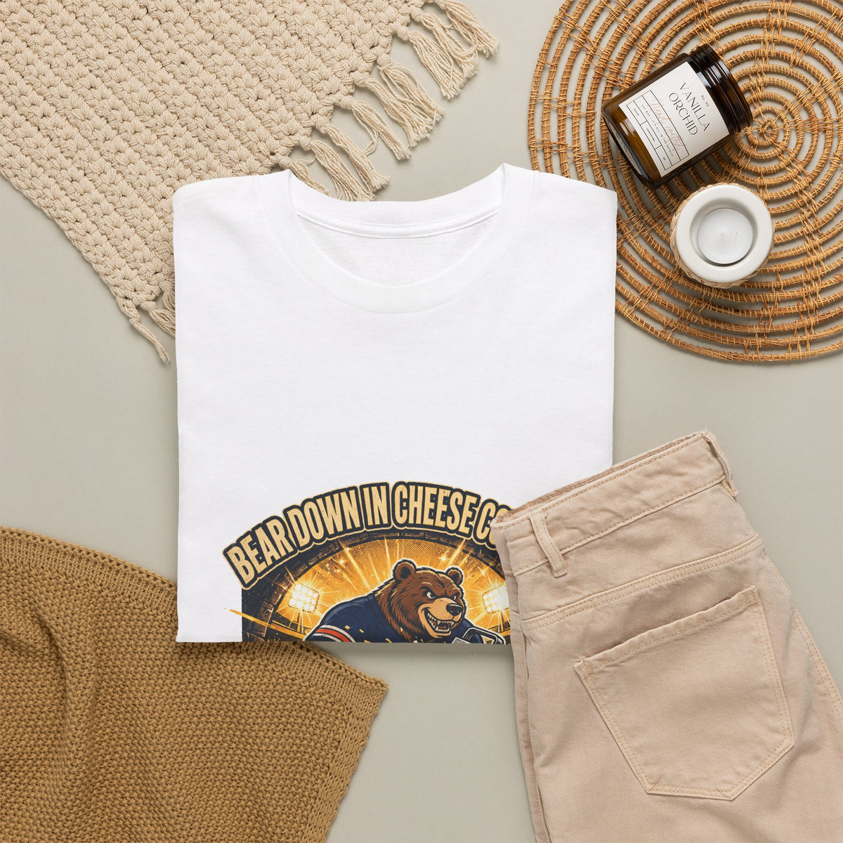 Bear Down in Cheese Country T-Shirt | Retro Football Game Day Tee