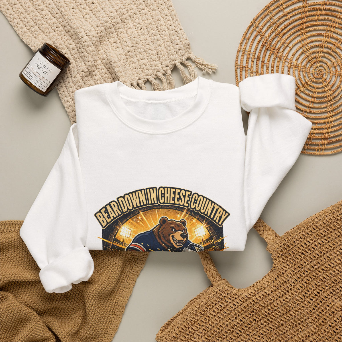 Bear Down in Cheese Country Sweatshirt | Retro Football Game Day Crewneck