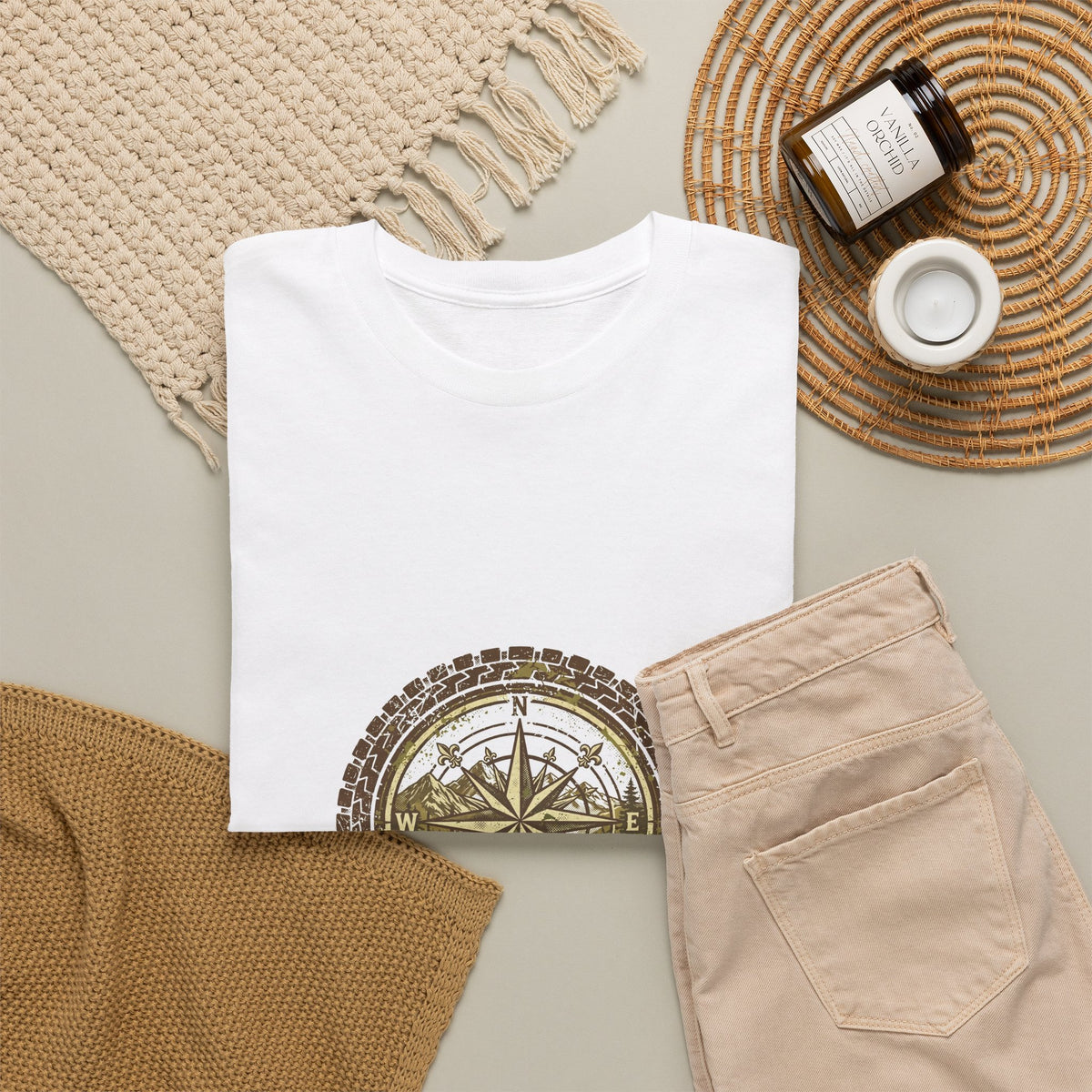 Get Lost Compass T-Shirt | Tire Tread Adventure Tee