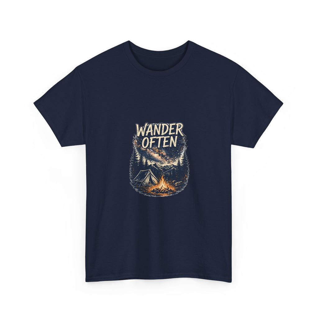 Wander Often Camping T-Shirt | Tent Under Stars Tee