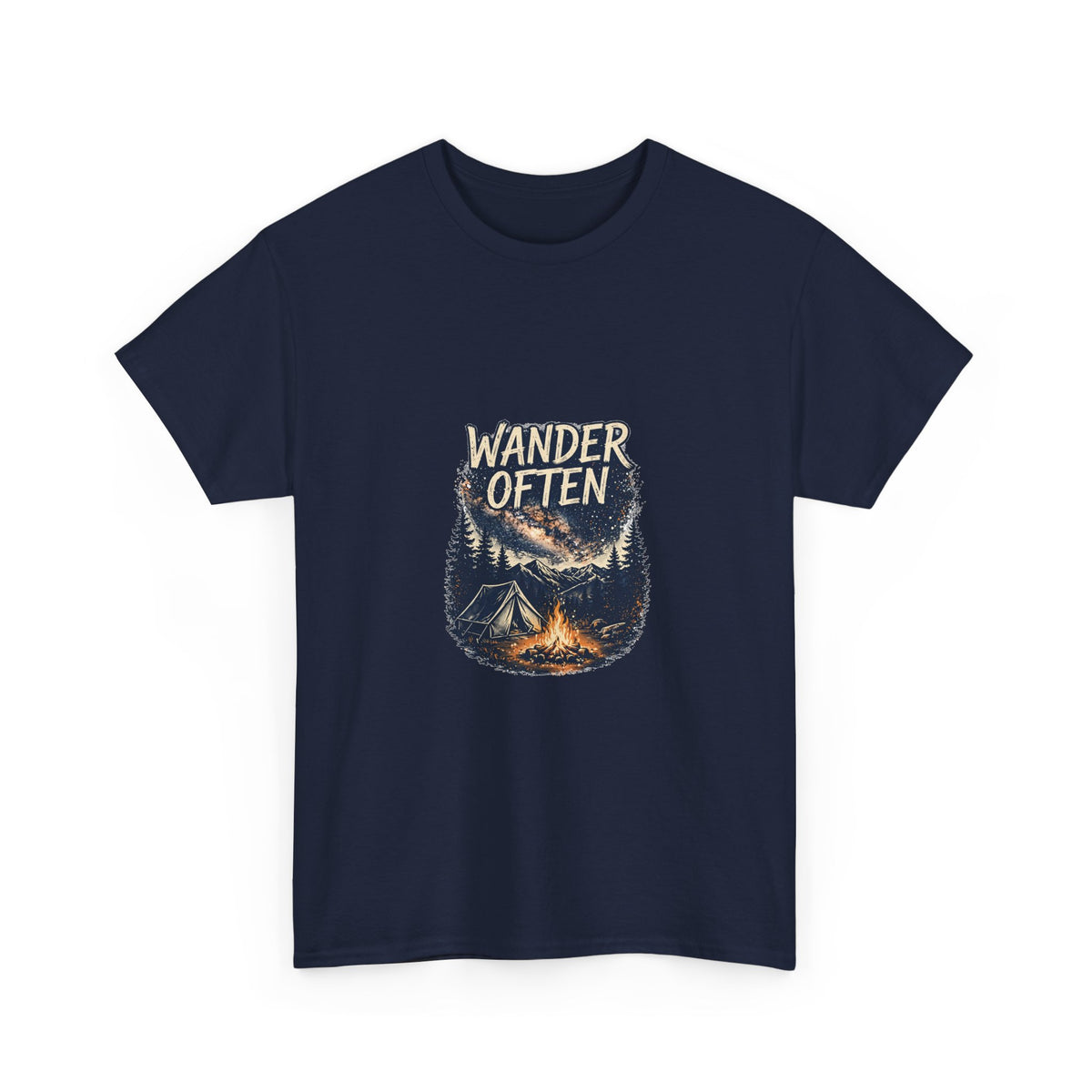 Wander Often Camping T-Shirt | Tent Under Stars Tee