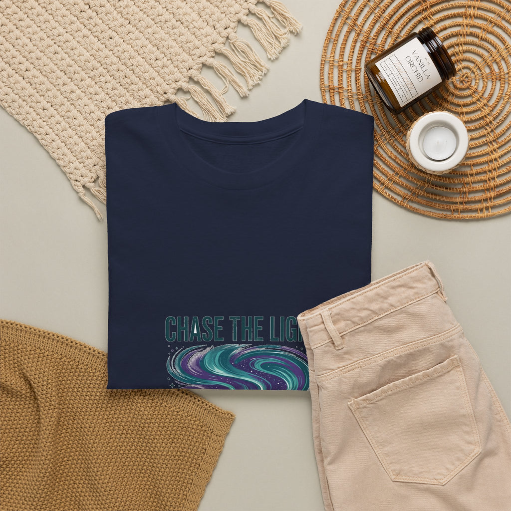Chase the Light Northern Lights T-Shirt | Aurora Camping Tee