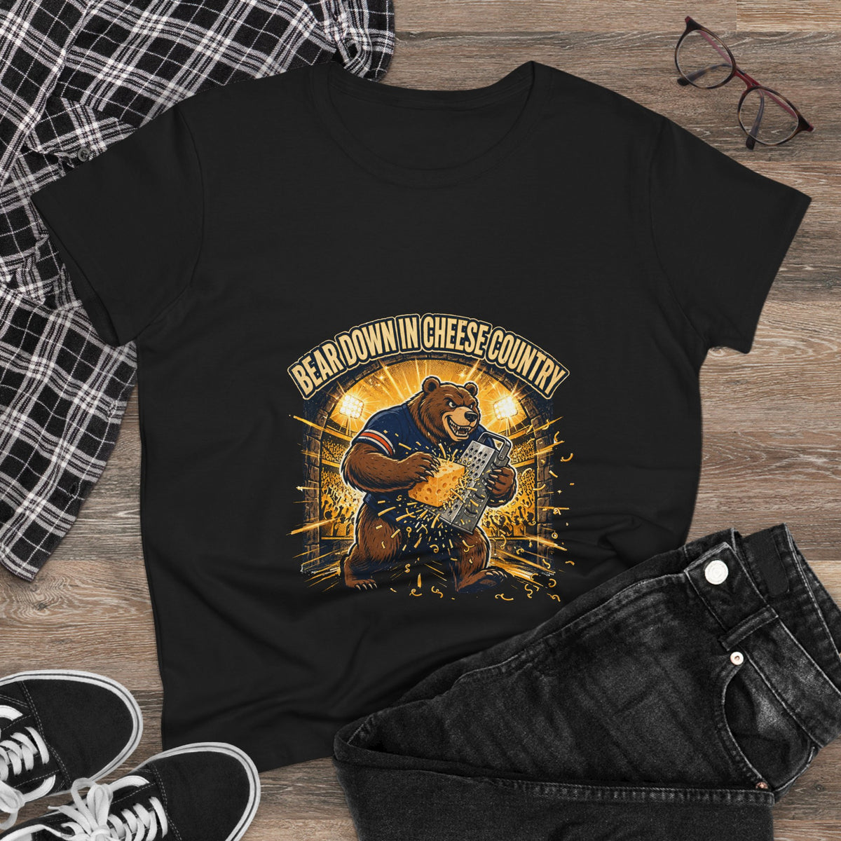 Bear Down in Cheese Country T-Shirt | Retro Football Game Day Tee