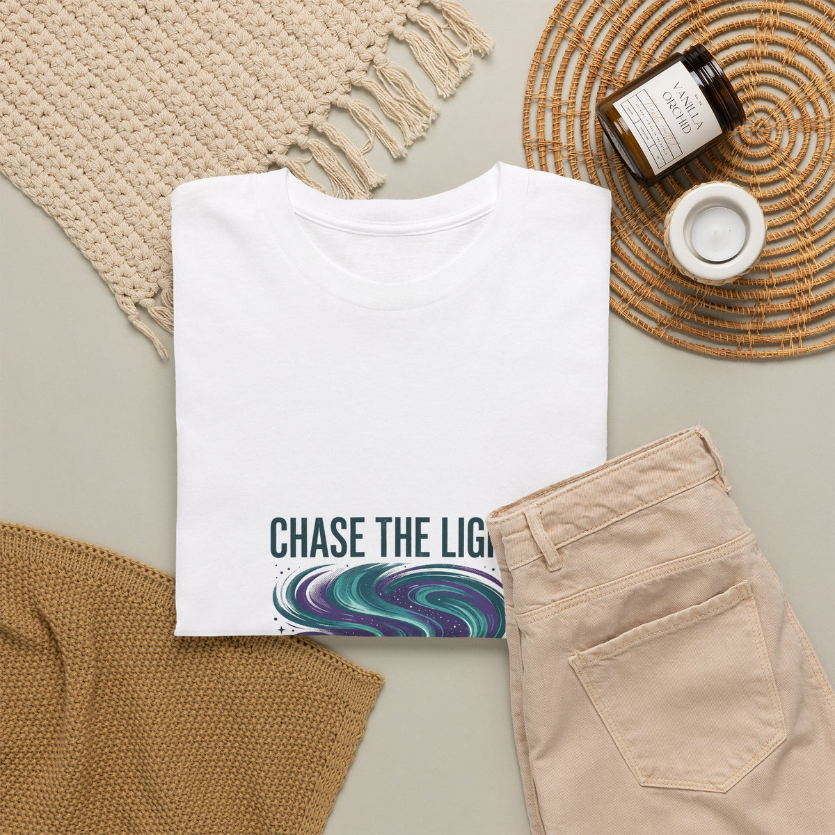Chase the Light Northern Lights T-Shirt | Aurora Camping Tee