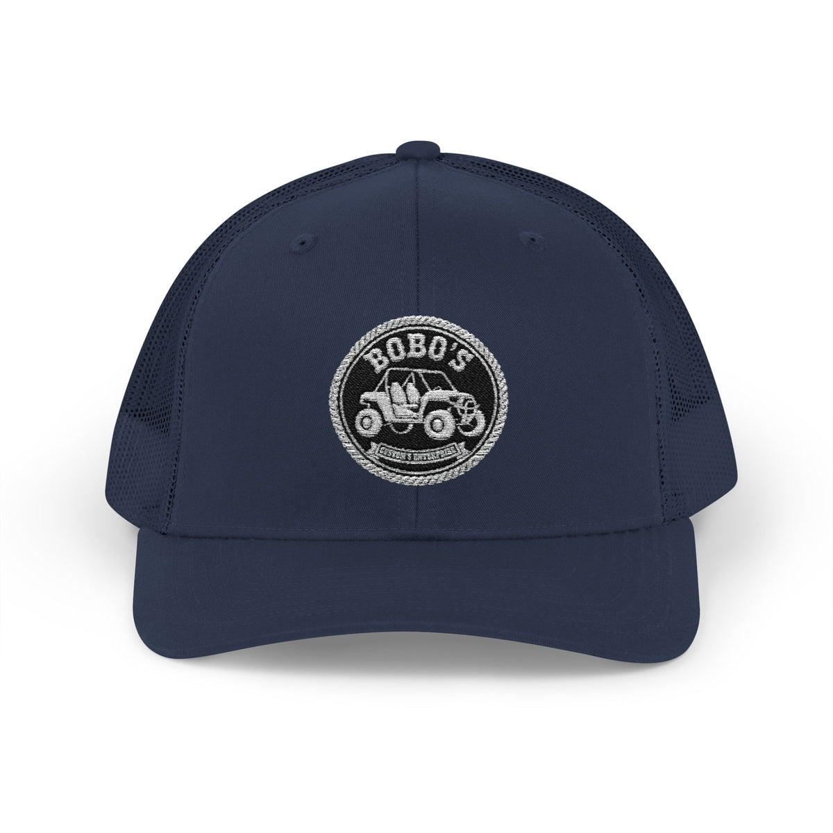 Bobo's Trucker Hat | Embroidered SXS Badge Cap — Navy