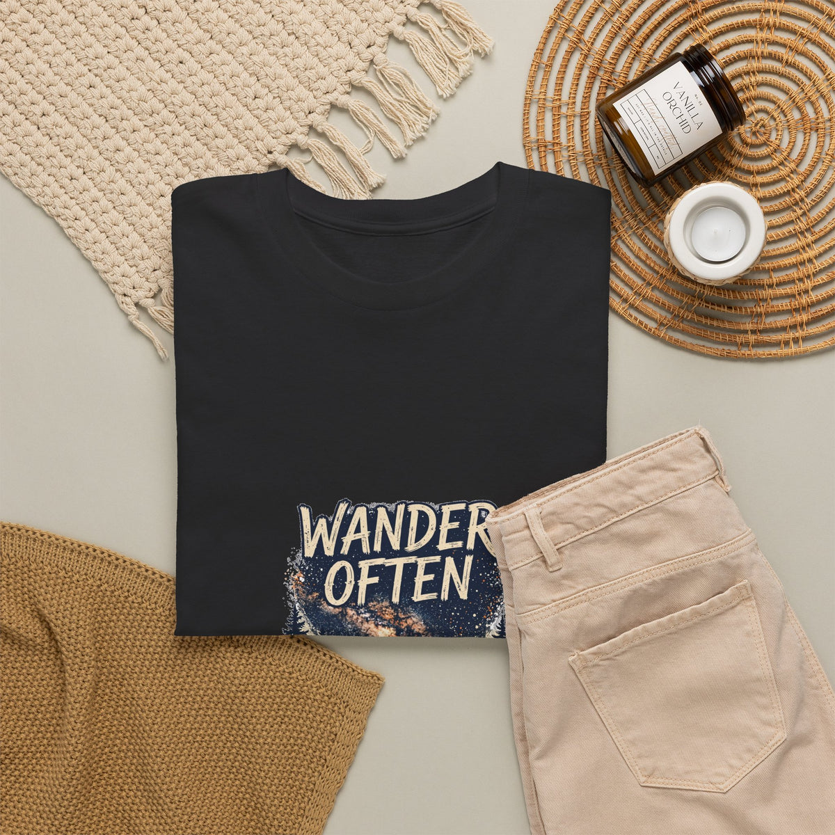 Wander Often Camping T-Shirt | Tent Under Stars Tee