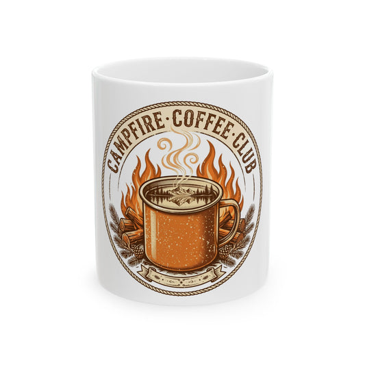 Campfire Coffee Club Mug | Camping Coffee Ceramic Mug