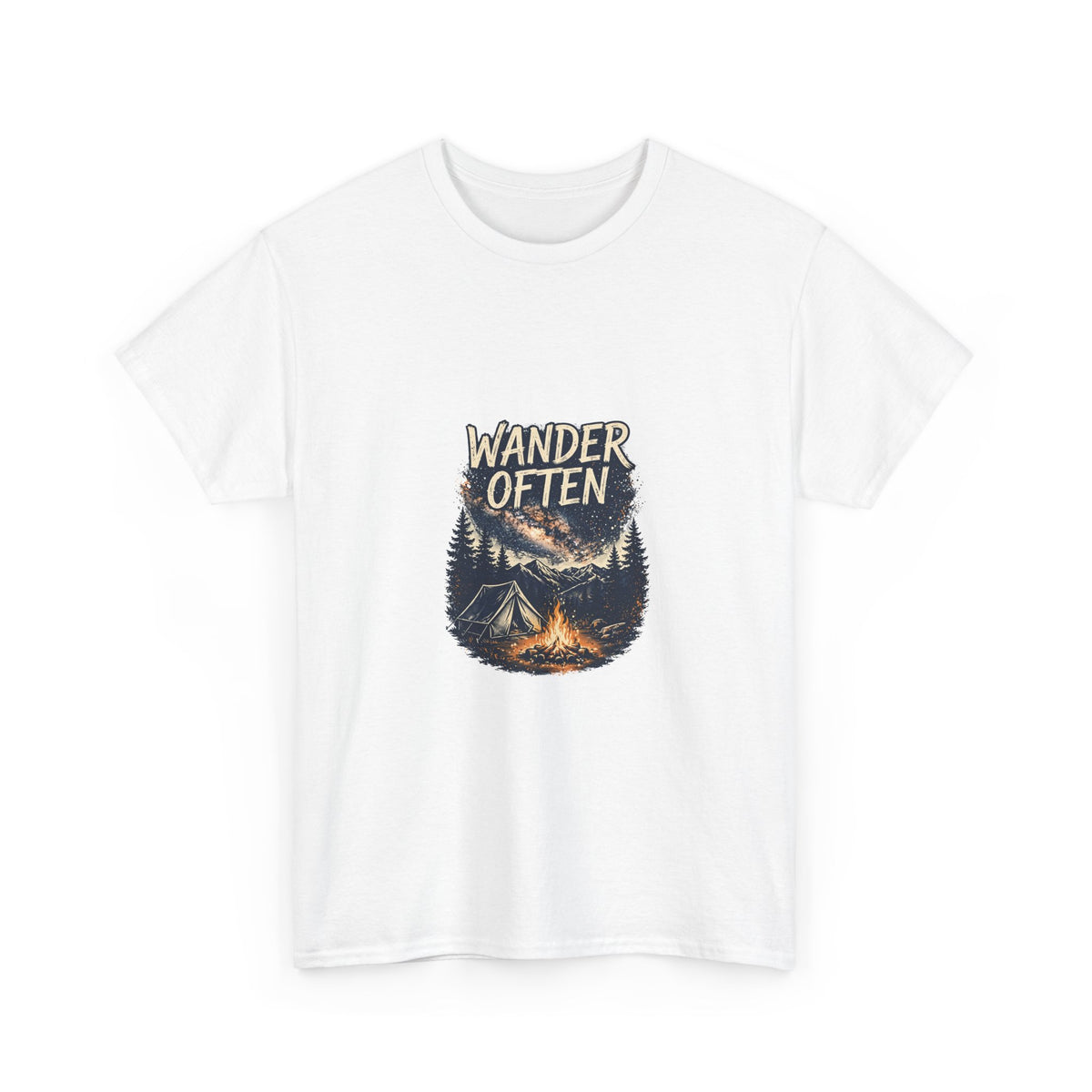 Wander Often Camping T-Shirt | Tent Under Stars Tee