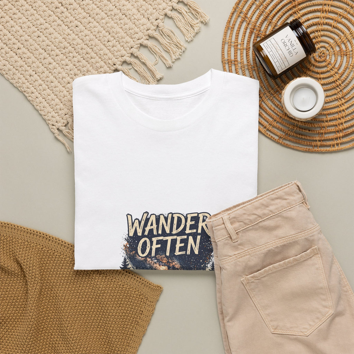 Wander Often Camping T-Shirt | Tent Under Stars Tee
